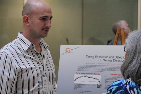 Luis Morales presents his research at the NSF. Photo credit: NSF.
