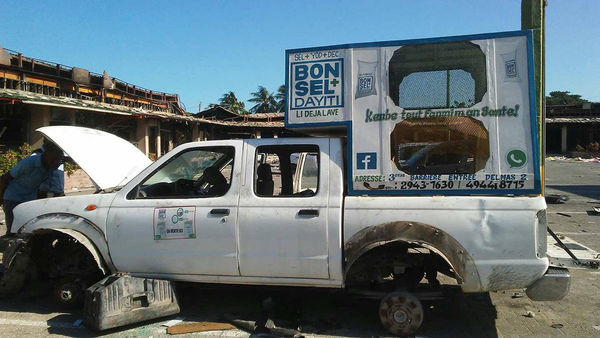 Damaged Bon Sel Dayiti Salt truck