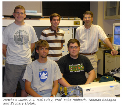 High Energy Particle Students and Professor Mike Hildreth