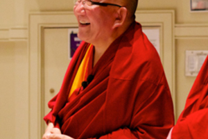 Arjia Rinpoche discusses the practice of cultivating compassion with the Notre Dame community