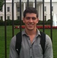 Malcolm Mossman '14 in front of the White House