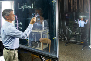 Lightboard provides new, innovative technology for teaching in the College of Science