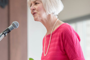 Flanagan emphasizes the importance of taking charge of your own health at Pink Zone Brunch