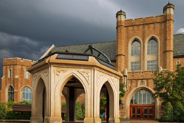 Jordan Hall of Science exterior after a rain storm