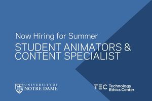ND TEC Hiring Students for Summer Animation Project