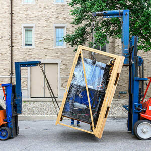 Two-ton Gemini Planet Imager arrives at Notre Dame for upgrades
